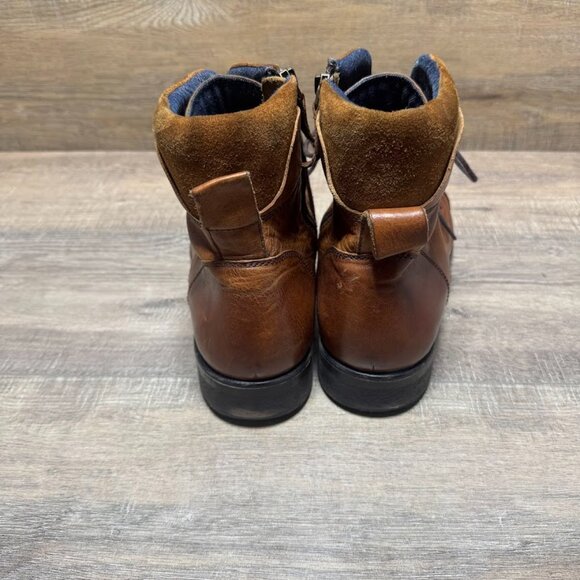 Aldo Giannola Brown Leather Lace Up and Zipper Closure Boots Men\'s Size 12 main image 6